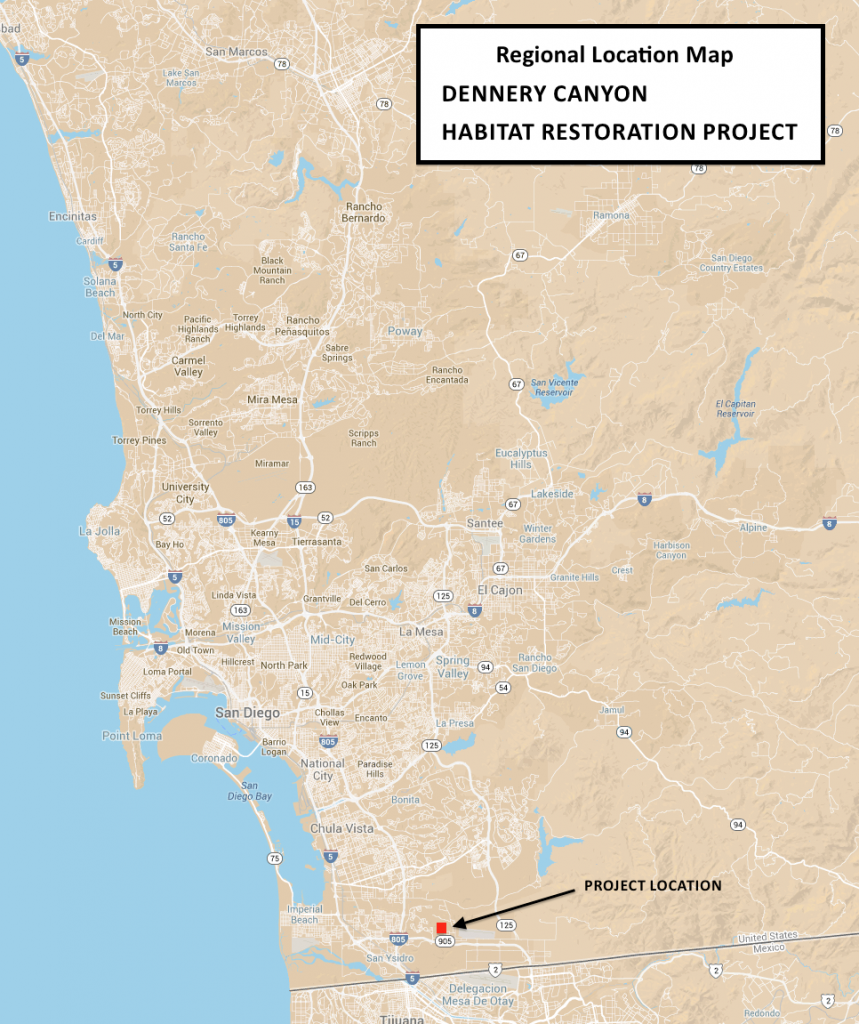 Dennery Canyon Habitat Restoration Project Regional Location Map