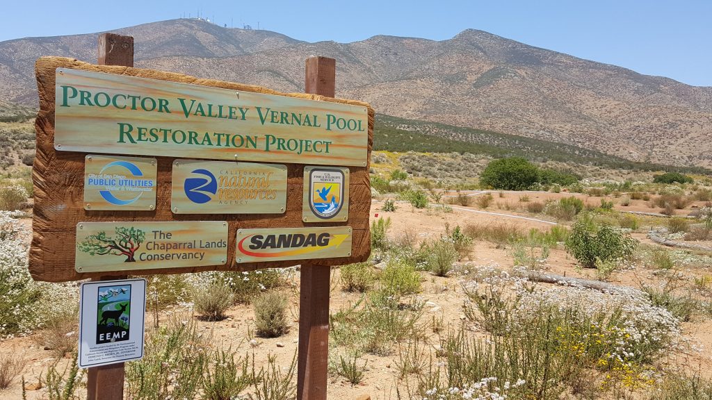 Proctor Valley Vernal Pool Restoration Project Sign
