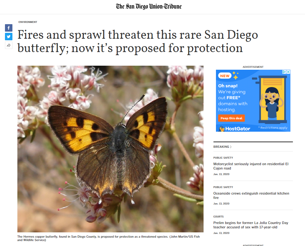 SD County Endangered Species Act Protections